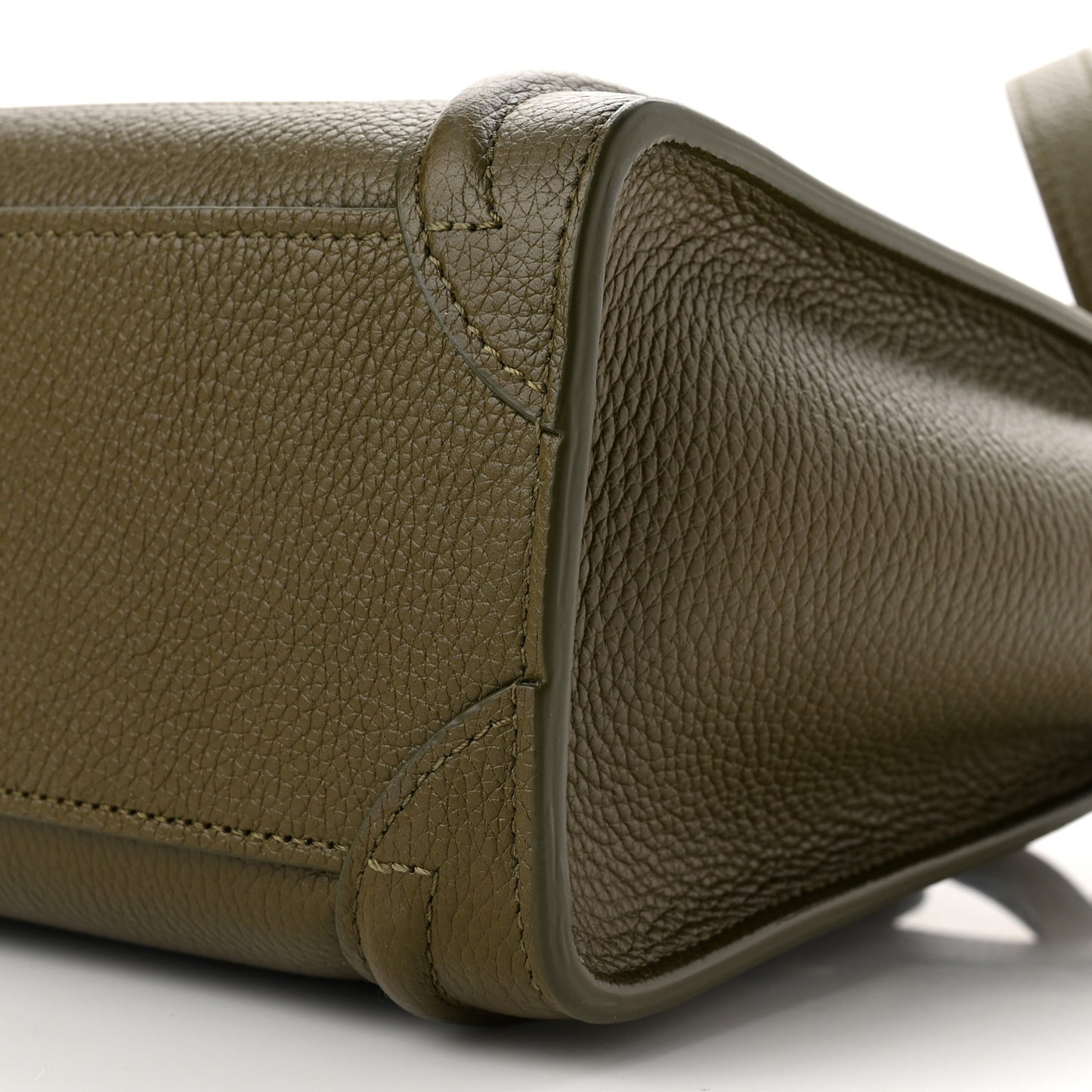 Drummed Calfskin Nano Luggage Army Green