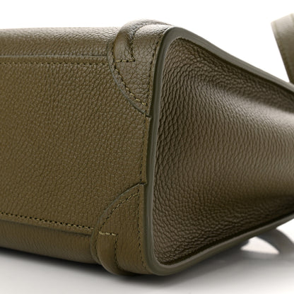 Celine Drummed Calfskin Nano Luggage Army Green 11 of 11