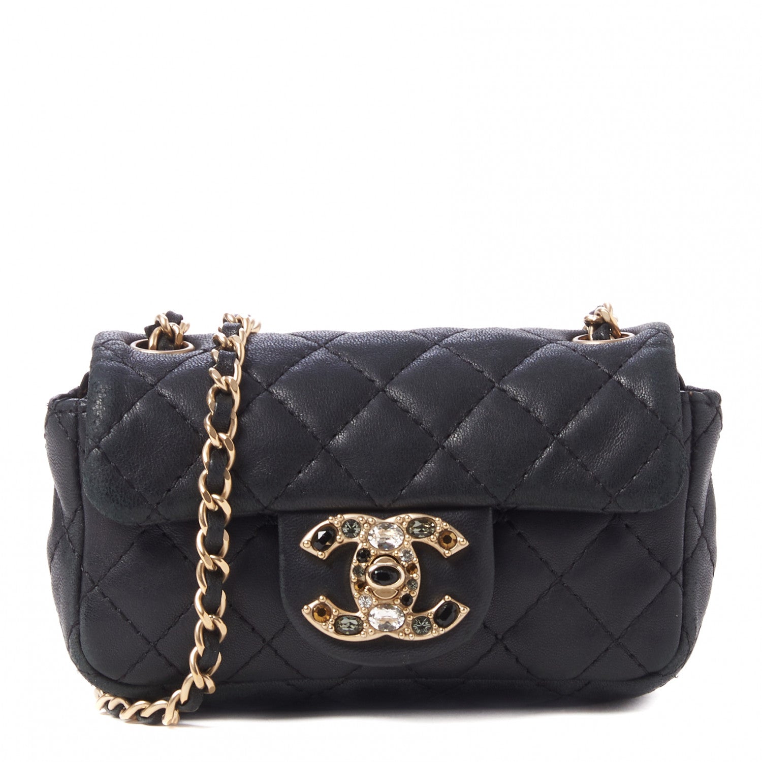 Chanel Lambskin Quilted Precious Jewel Extra Mini Flap Black 1 of 9