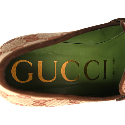 Gucci GG Monogram Suede Houdan Mid Heel Platform Loafers 35.5 Beige Ruggine Maroon 7 of 9