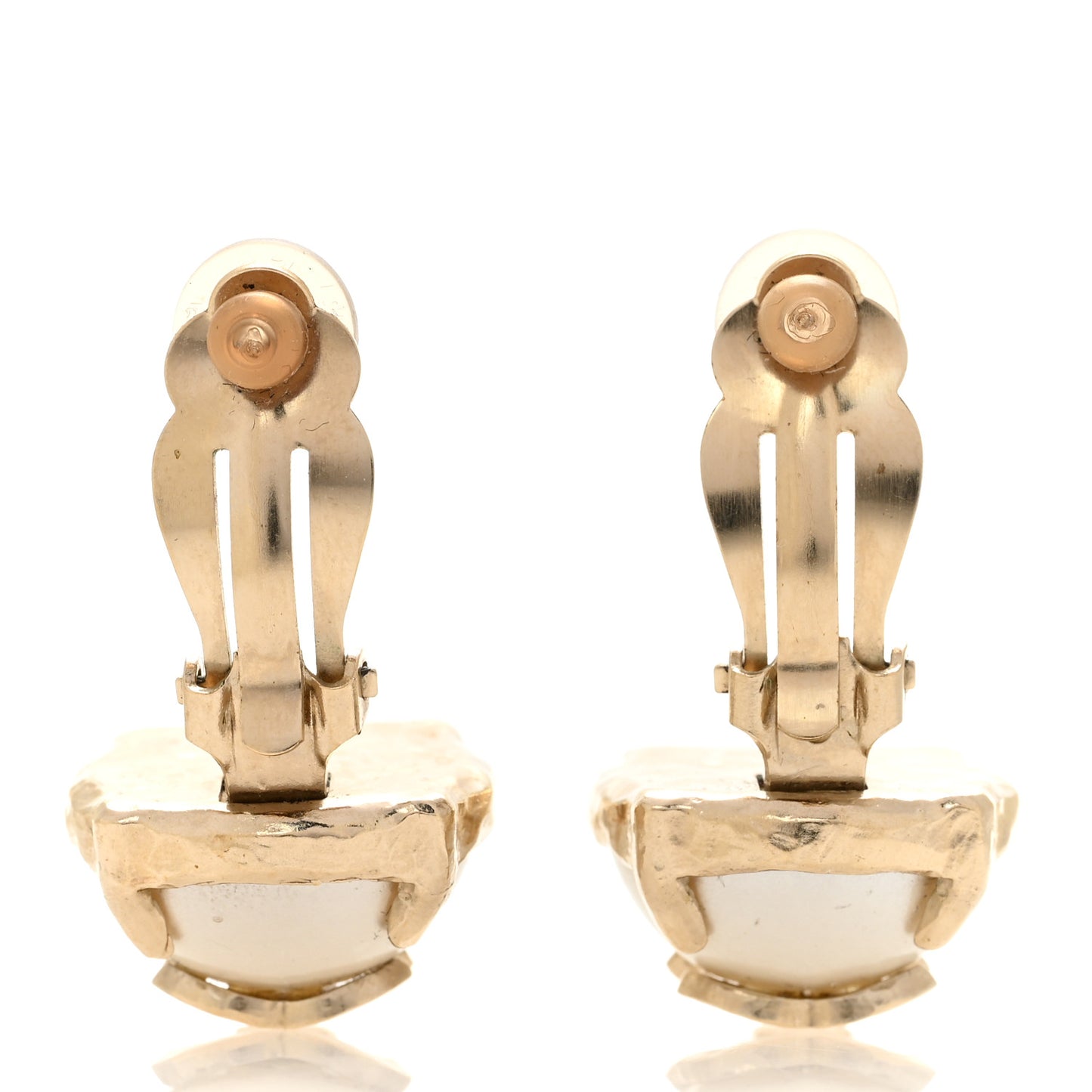 Pearl CC Clip On Earrings Gold
