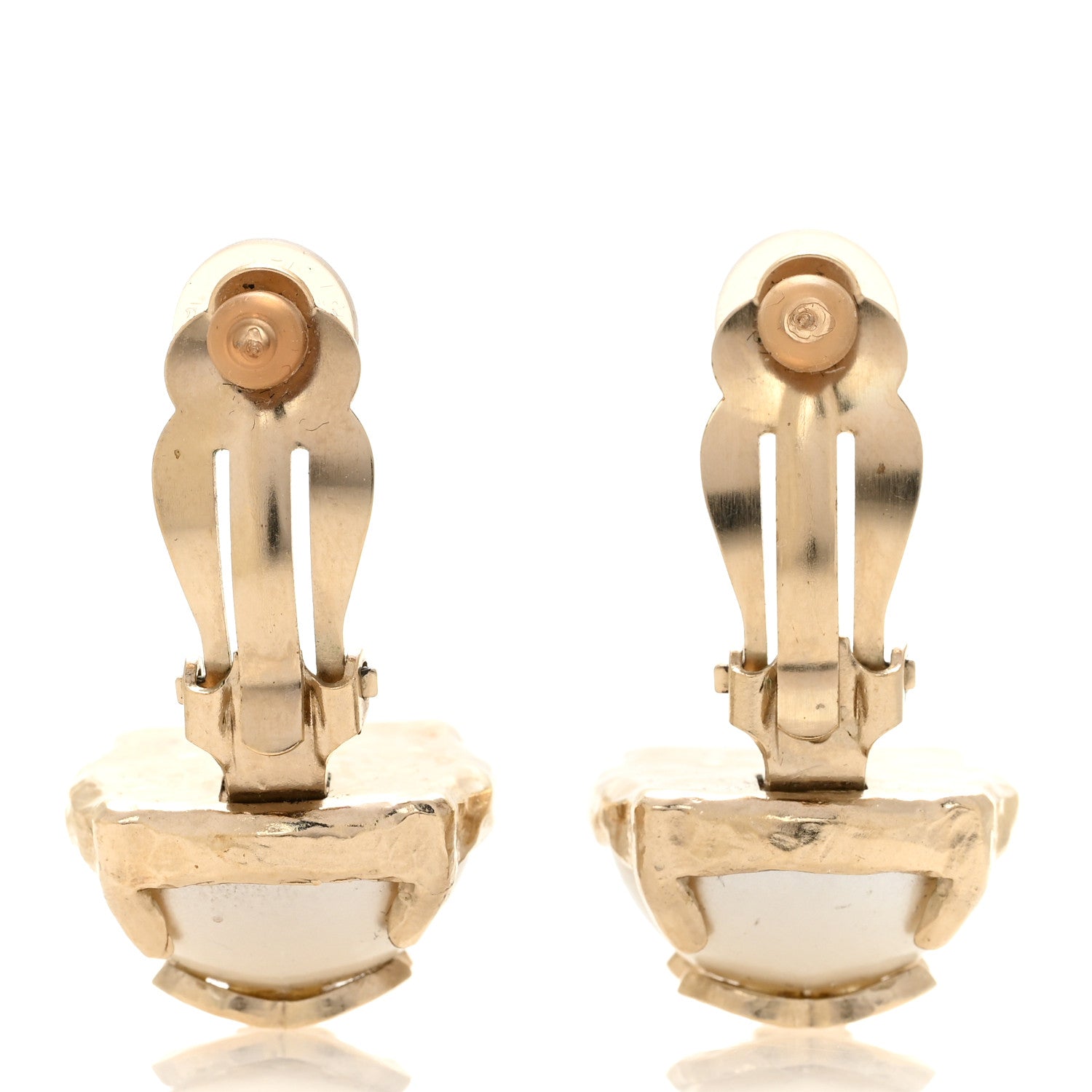 Chanel Pearl CC Clip On Earrings Gold 3 of 4