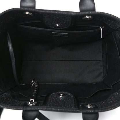 Chanel Calfskin Sequin Medium Deauville Tote Black 5 of 9