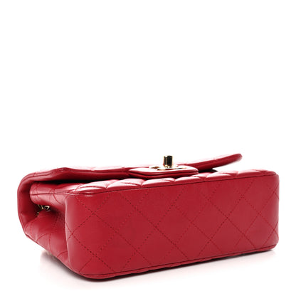 Chanel Lambskin Quilted Mini Rectangular Flap Dark Pink 4 of 11