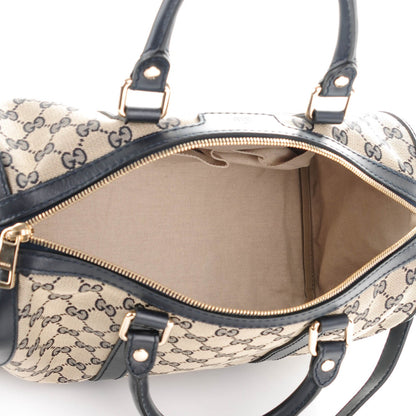 Gucci Monogram Medium Vintage Web Boston Navy 5 of 7
