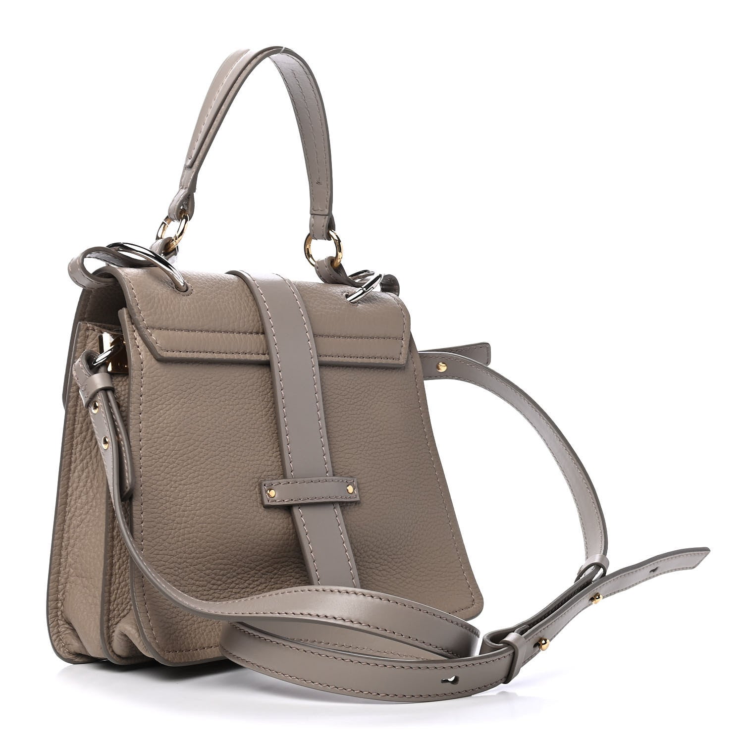 Chloe Shiny Grained Calfskin Small Aby Day Shoulder Bag Motty Grey 2 of 4
