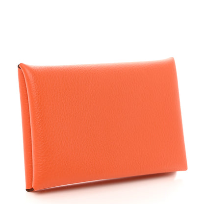 Hermes Evercolor Calvi Card Case Feu 3 of 8
