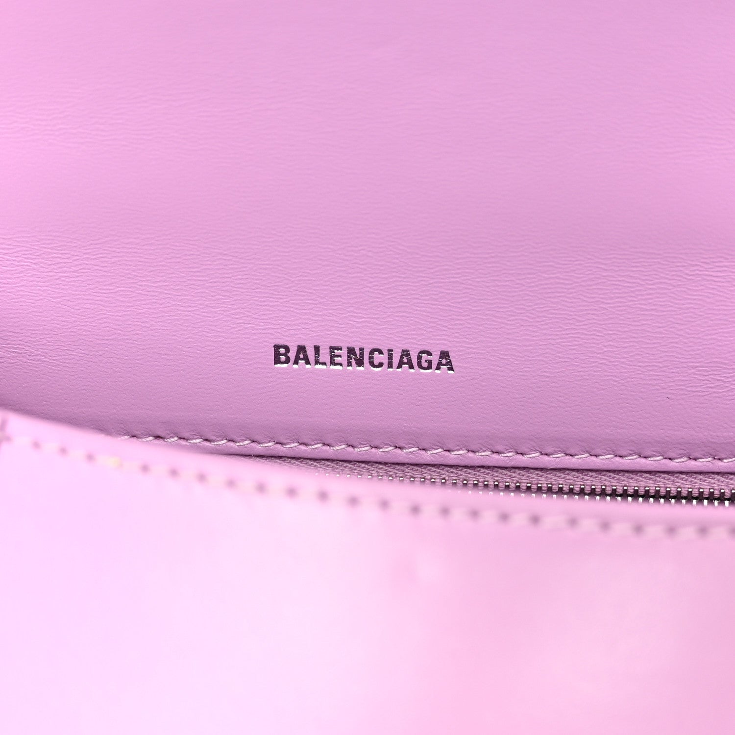 Balenciaga Shiny Box Calfskin Tonal B Small Hourglass Top Handle Bag Lilac 7 of 16