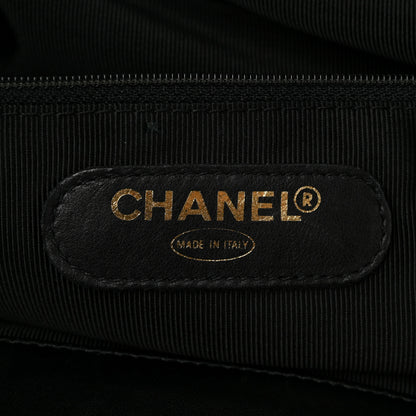 Chanel Calfskin Stitched XL Weekender Black 6 of 13