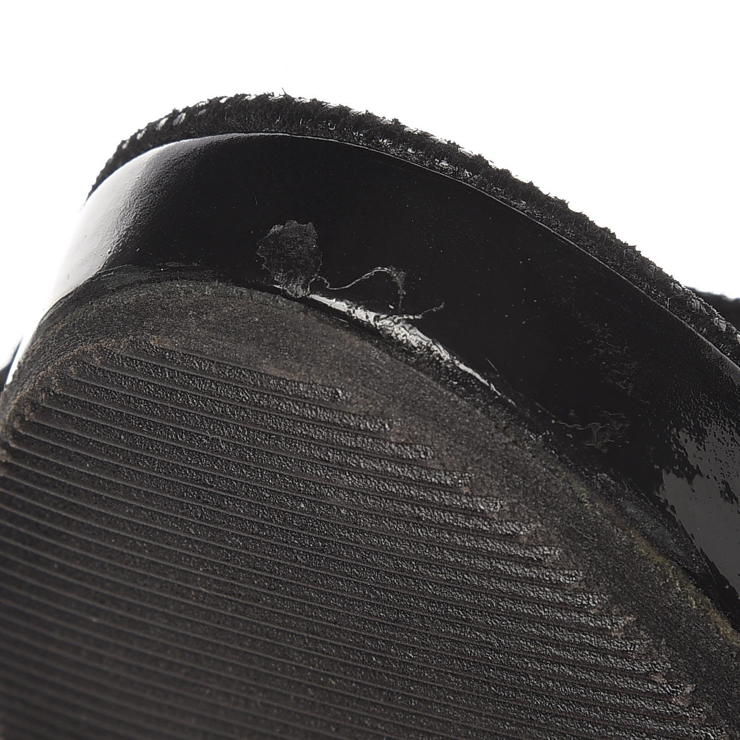 Chanel Shimmer Fabric Peep Toe Slingback Pumps 37.5 Black 10 of 13
