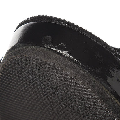 Chanel Shimmer Fabric Peep Toe Slingback Pumps 37.5 Black 10 of 13