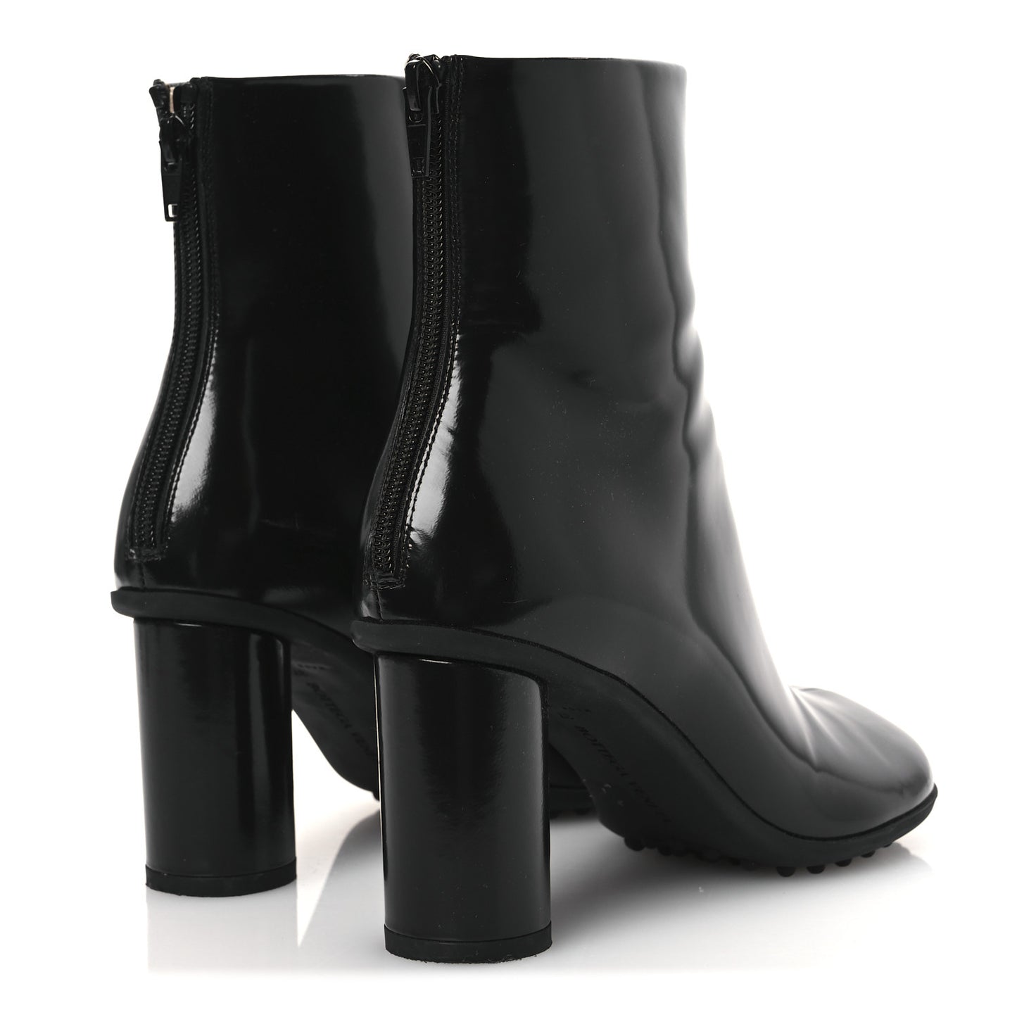 Patent Lambskin Atomic Boots 37 Black