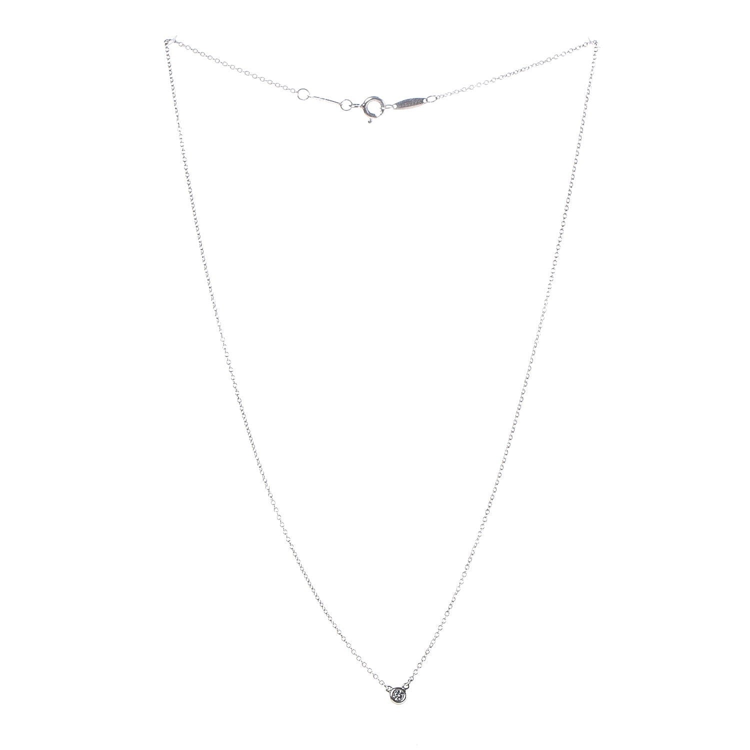 Tiffany Sterling Silver Diamond .05ct Elsa Peretti Diamonds by the Yard Pendant Necklace 3 of 8