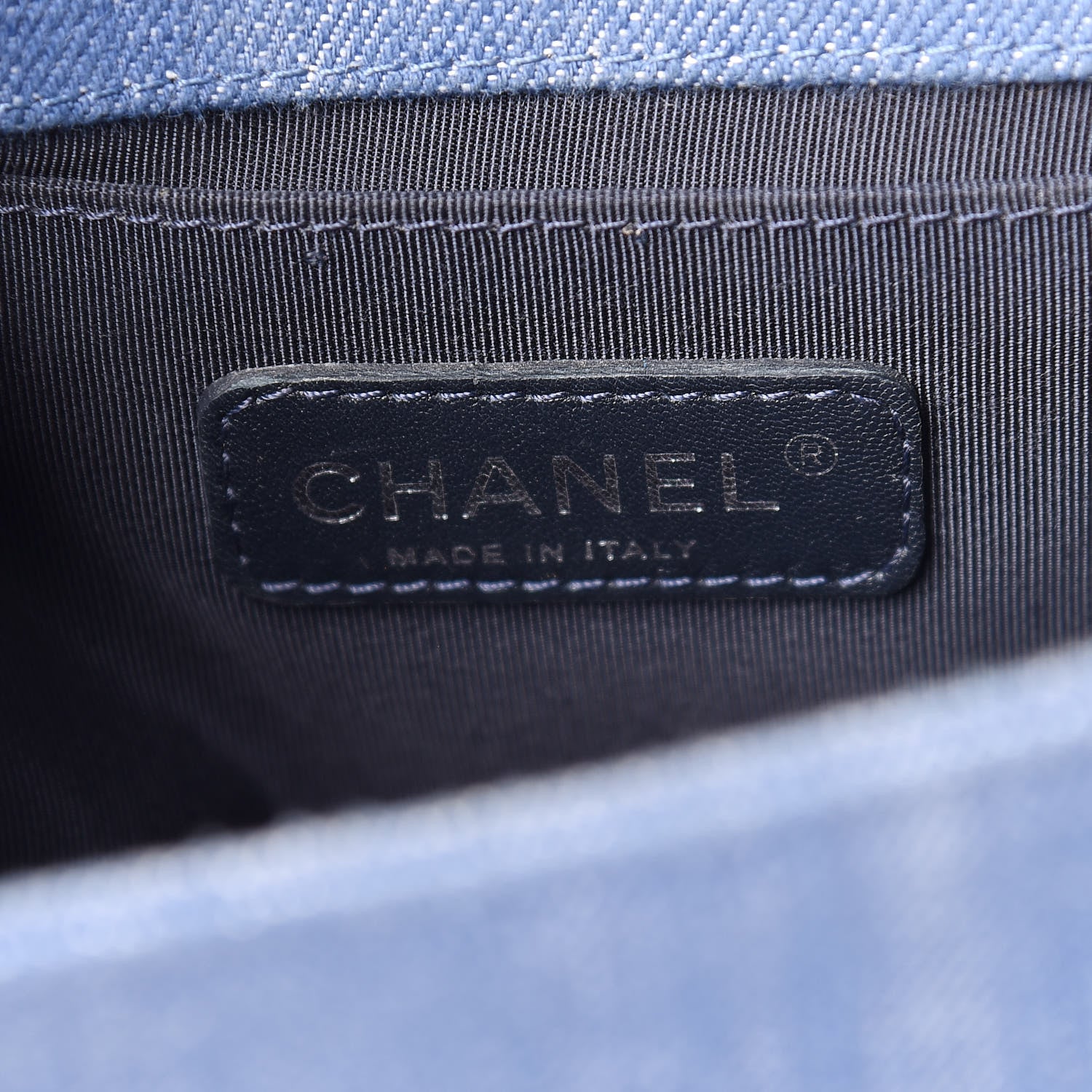 Chanel Denim Chevron Quilted Medium Boy Flap Blue 8 of 11