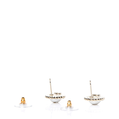 Chanel Pearl Crystal CC Earrings Gold 3 of 5