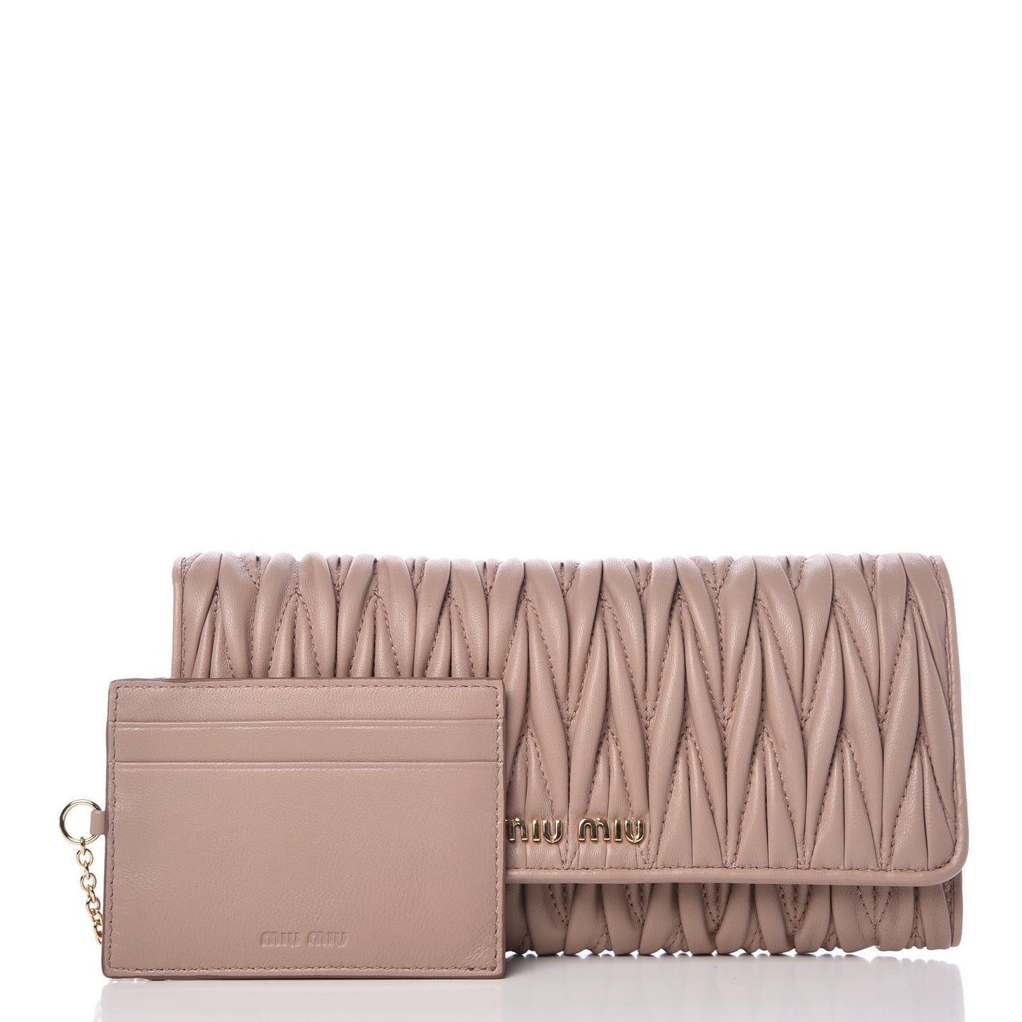 Nappa Matelasse Flap Wallet Cammeo