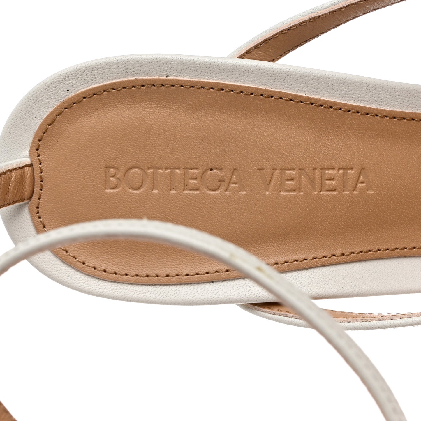Lambskin Stretch Multi Strap 90mm Sandals 38.5 Optic White