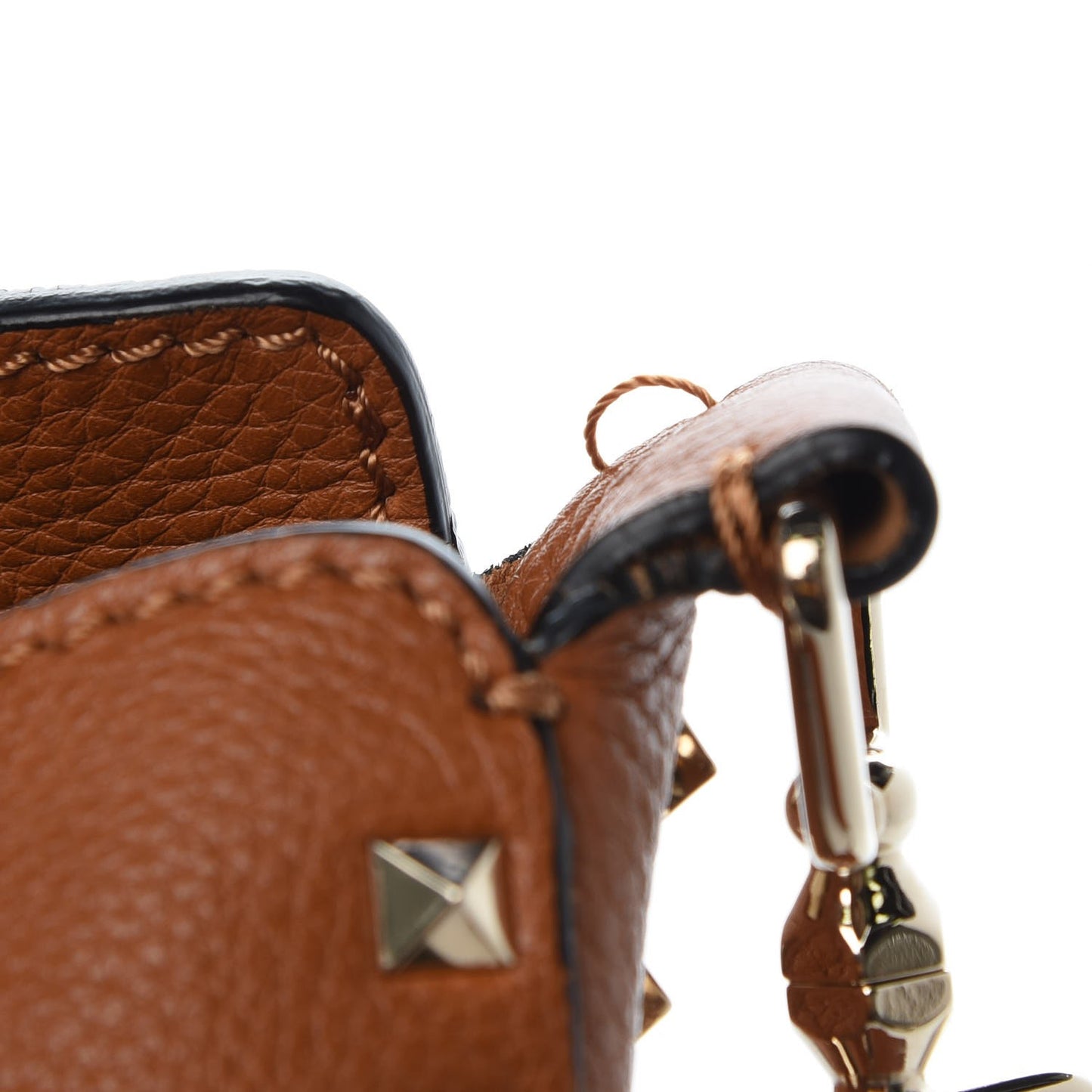 Pebbled Calfskin Small Rockstud Flip-Lock Messenger Bag Light Cuir