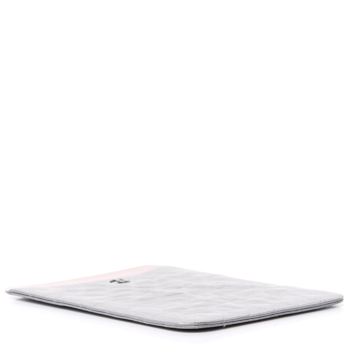 Metallic Aged Calfskin Brilliant iPad Case Silver