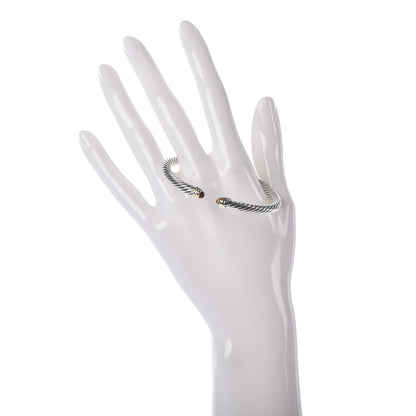 David Yurman Sterling Silver 14K Yellow Gold Citrine 5mm Cable Classics Petite Color Bracelet 2 of 4