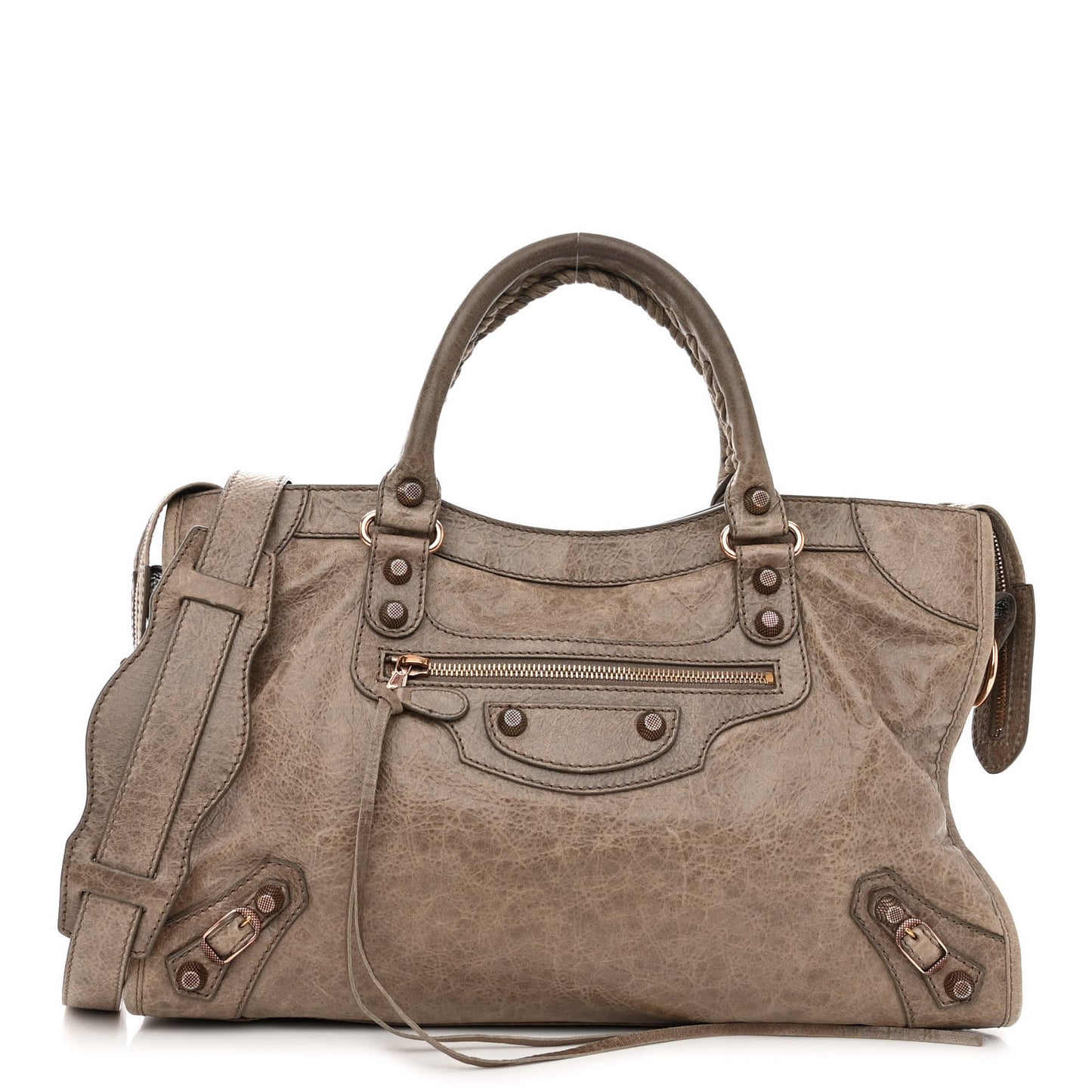 Agneau Giant 12 Rose Gold Hardware City Gris Poivre