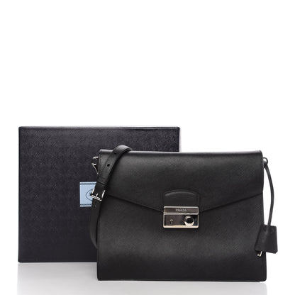 Prada Saffiano Lux Top Handle Flap Black 11 of 11