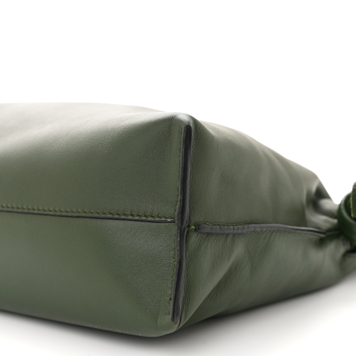 Nappa Flamenco Knot Clutch Vintage Khaki
