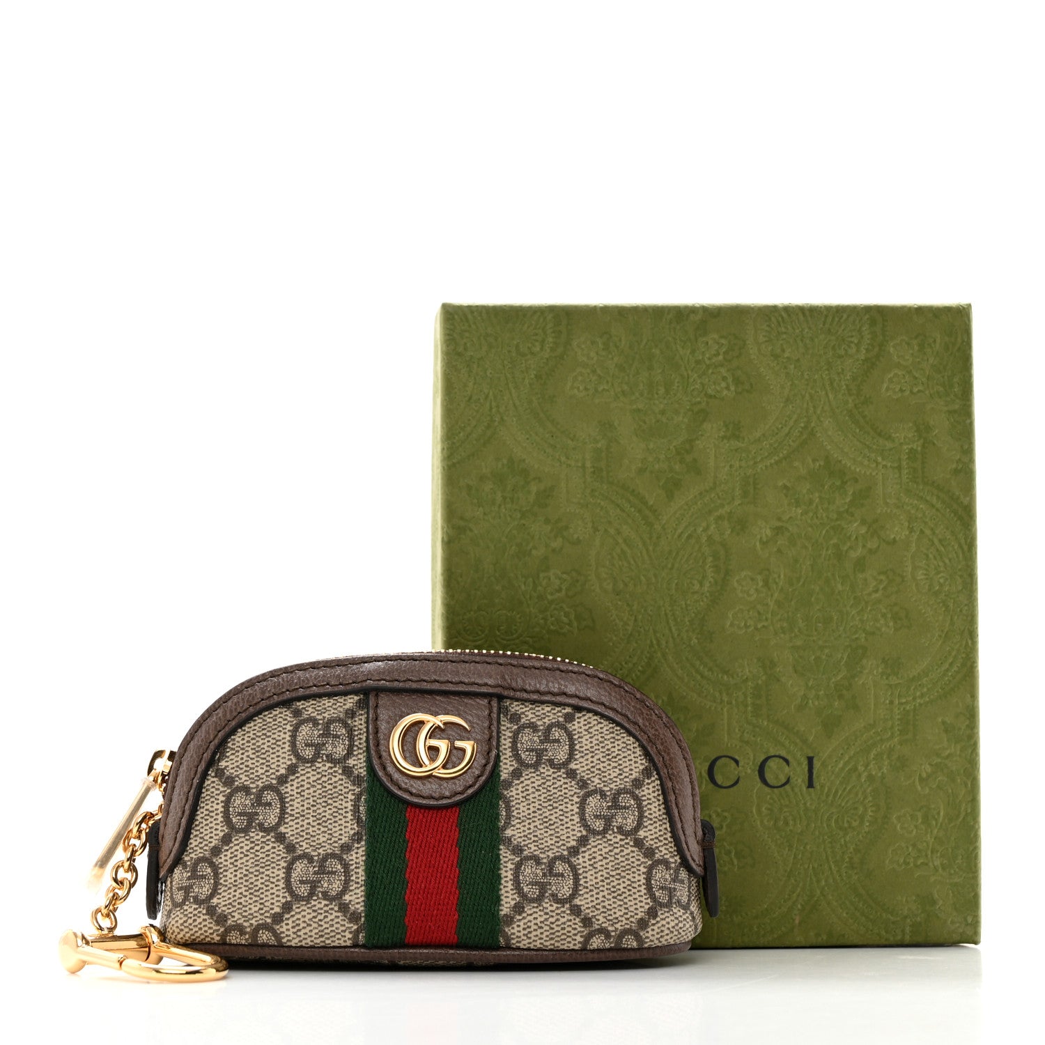 Gucci GG Supreme Monogram Web Ophidia Dome Key Pouch Beige New Acero 8 of 8