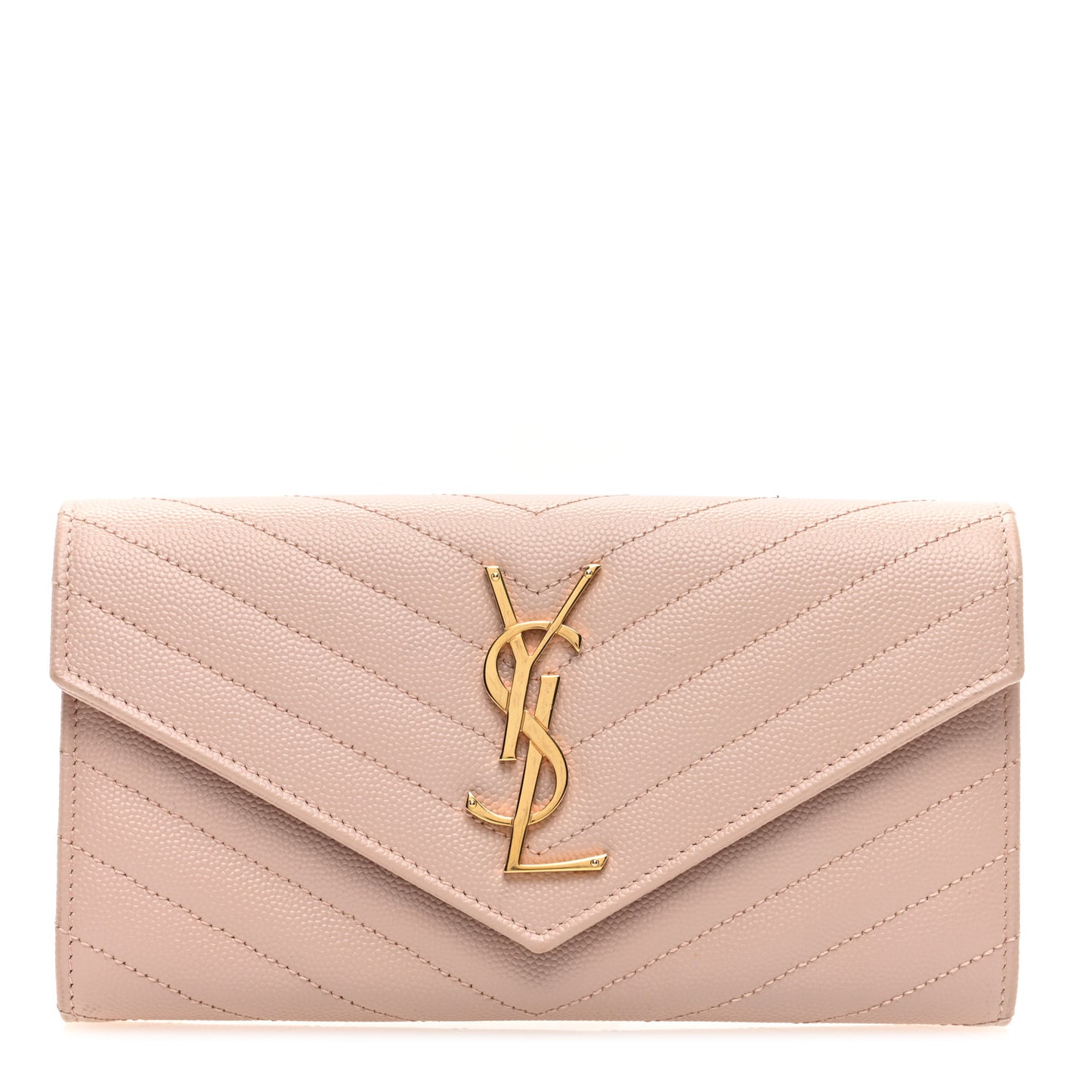 Grain De Poudre Matelasse Chevron Monogram Flap Wallet Pink