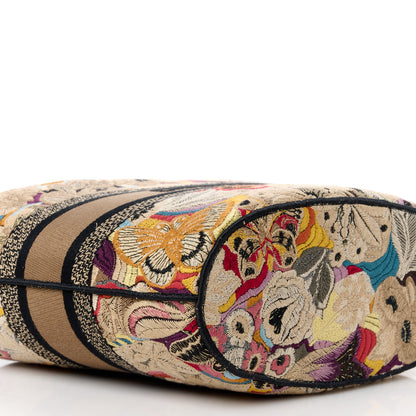 Christian Dior Canvas Embroidered Butterfly Brocart Hat Basket Bag Beige Multicolor 12 of 15