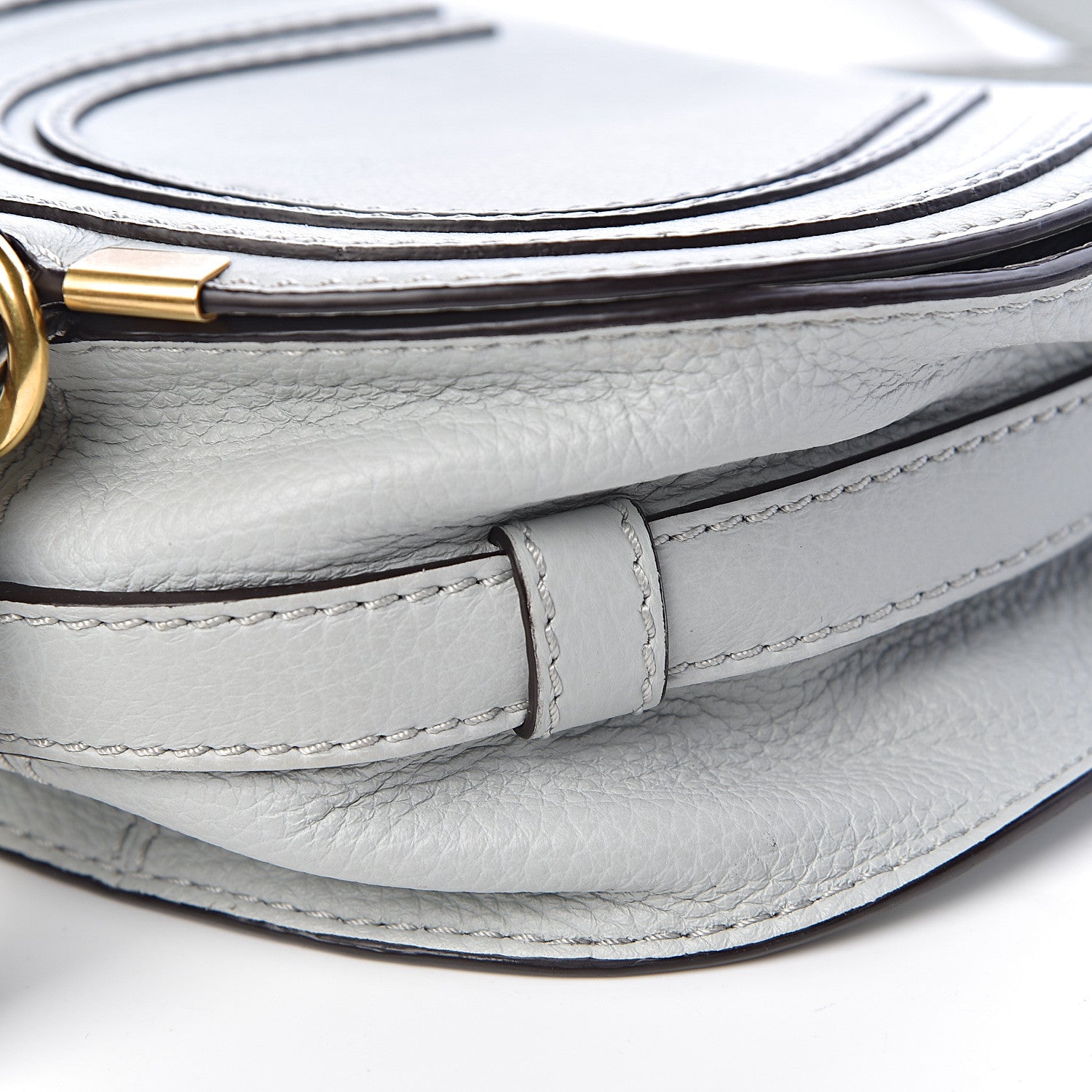 Chloe Calfskin Mini Marcie Round Crossbody Bag Airy Grey 9 of 10