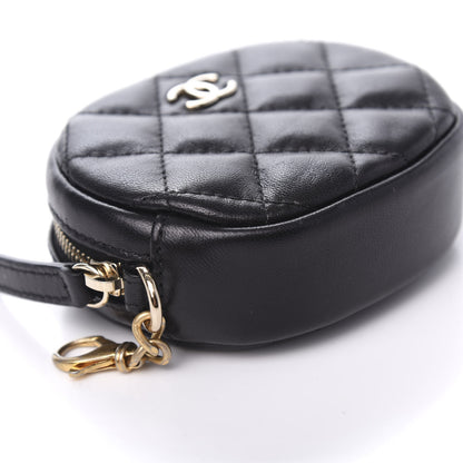 Chanel Lambskin Quilted Zip Around Classic Coin Purse Black 6 of 8