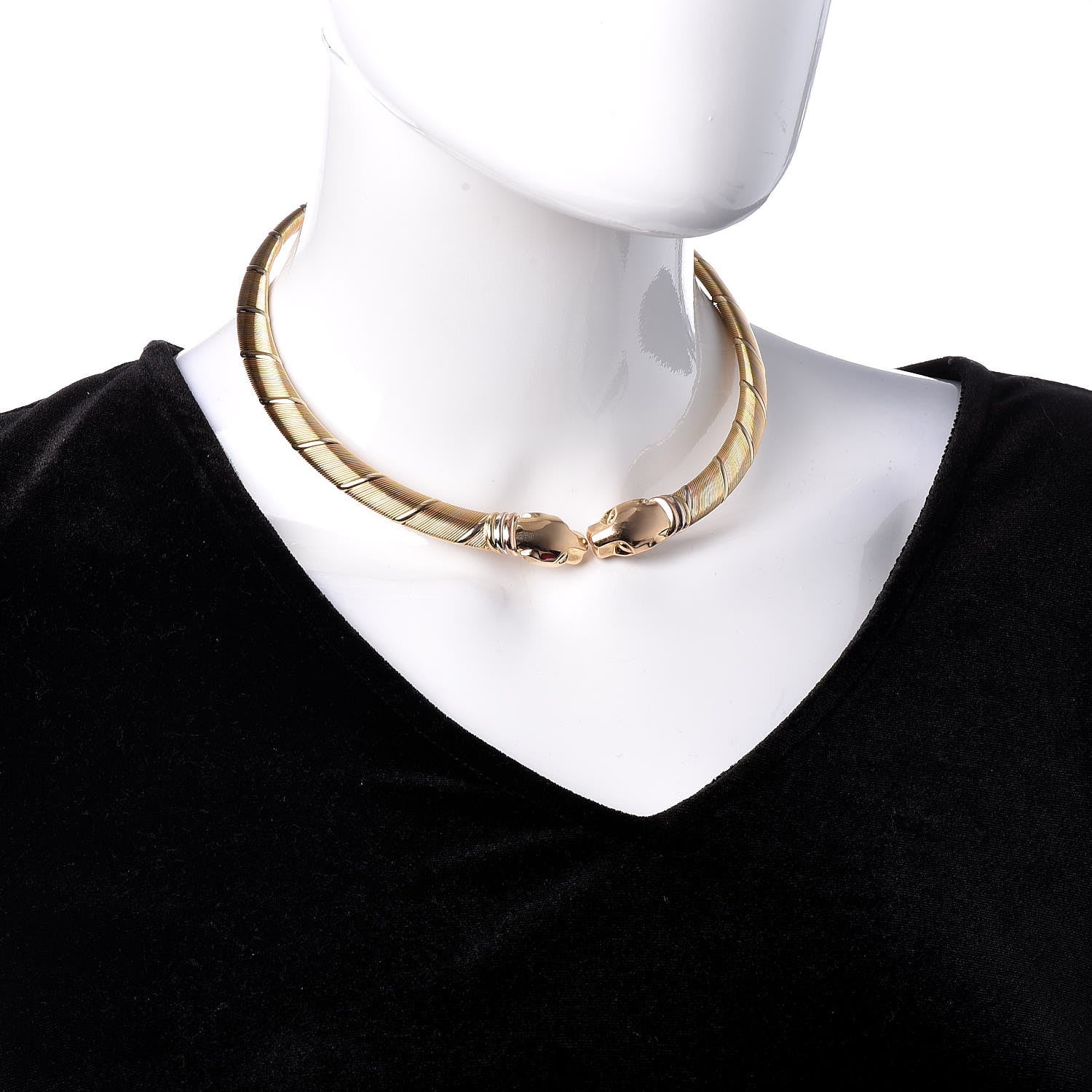 Cartier 18K Pink Yellow White Gold Panthere De Cartier Collar Necklace 2 of 6