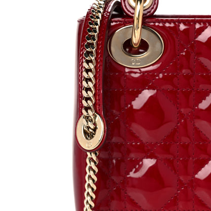 Christian Dior Patent Cannage Mini Lady Dior Red 9 of 15