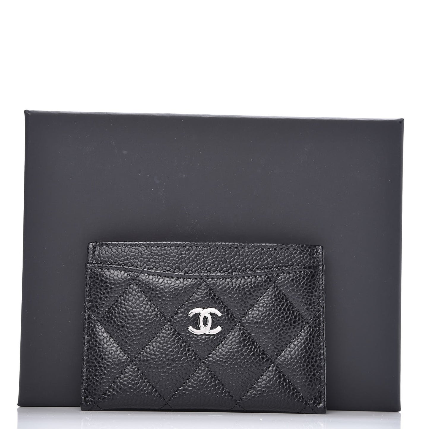 Caviar Quilted Card Holder Black