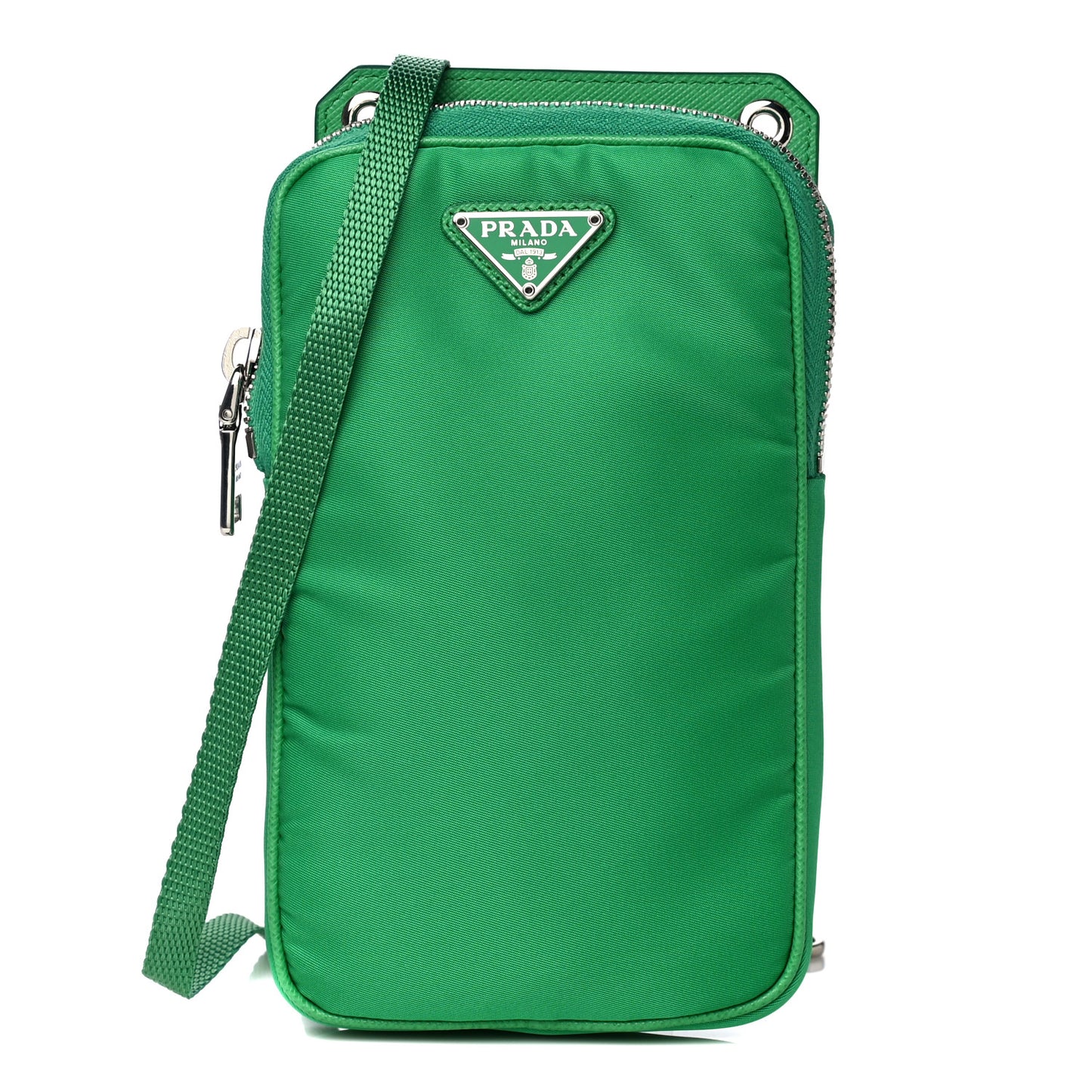 Tessuto Nylon Phone Case Crossbody Bag Menta