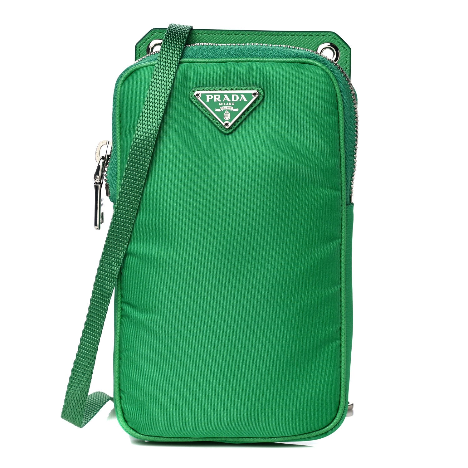 Prada Tessuto Nylon Phone Case Crossbody Bag Menta 1 of 9