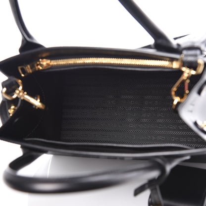 Prada Saffiano Cuir Calfskin Small Monochrome Top Handle Tote Black 5 of 9