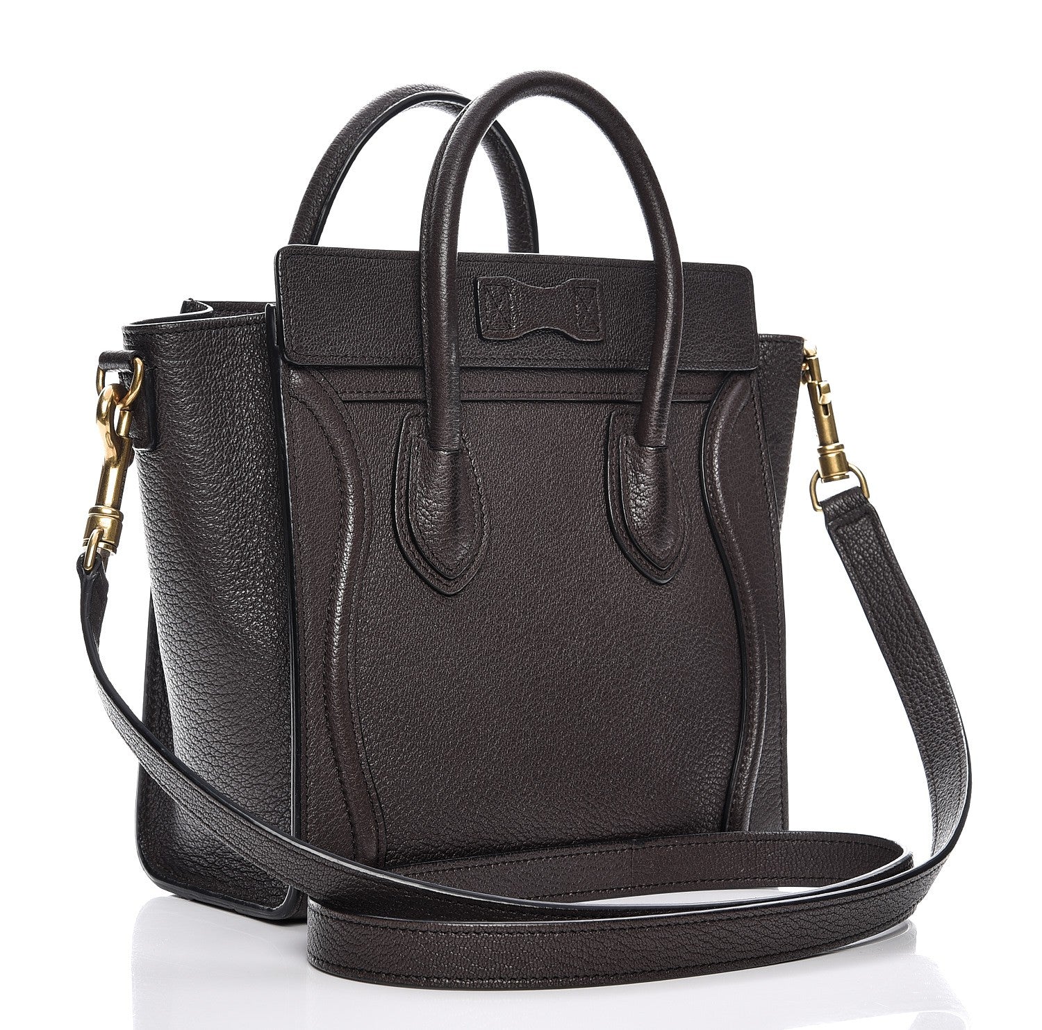 Celine Goatskin Nano Luggage Dark Taupe 4 of 10
