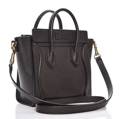 Celine Goatskin Nano Luggage Dark Taupe 4 of 10