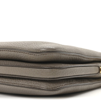 Prada Vitello Daino Soft Mini Zippered Shoulder Bag Clay Grey 10 of 10