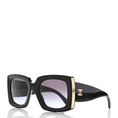 Chanel Acetate Rectangle Sunglasses 5435 Black 1 of 7