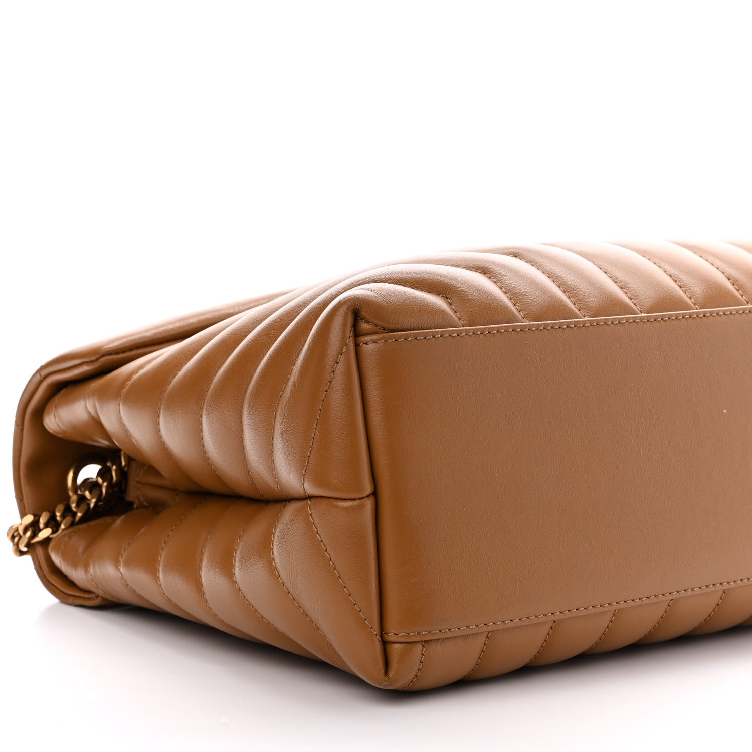 Saint Laurent Calfskin Y Quilted Monogram Medium Loulou Chain Satchel Dark Natural 10 of 13