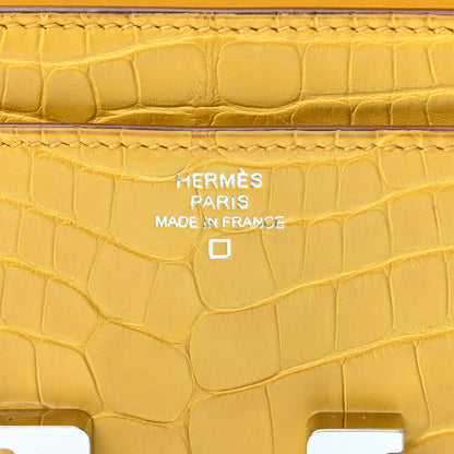 Hermes Matte Alligator Constance Long Wallet Jaune Ambre 6 of 6
