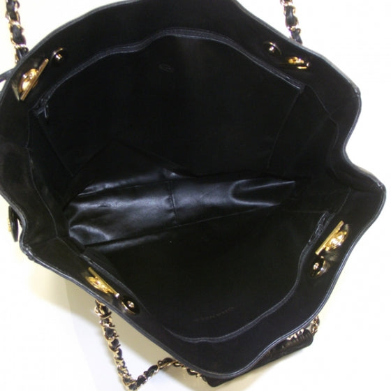 Lambskin Shopping Tote Black