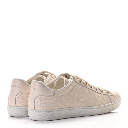 Gucci Calfskin GG Tennis Embossed Womens Ace Sneakers 37.5 Mystic White 3 of 8