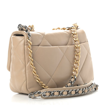 Chanel Lambskin Quilted Medium Chanel 19 Flap Dark Beige 2 of 8