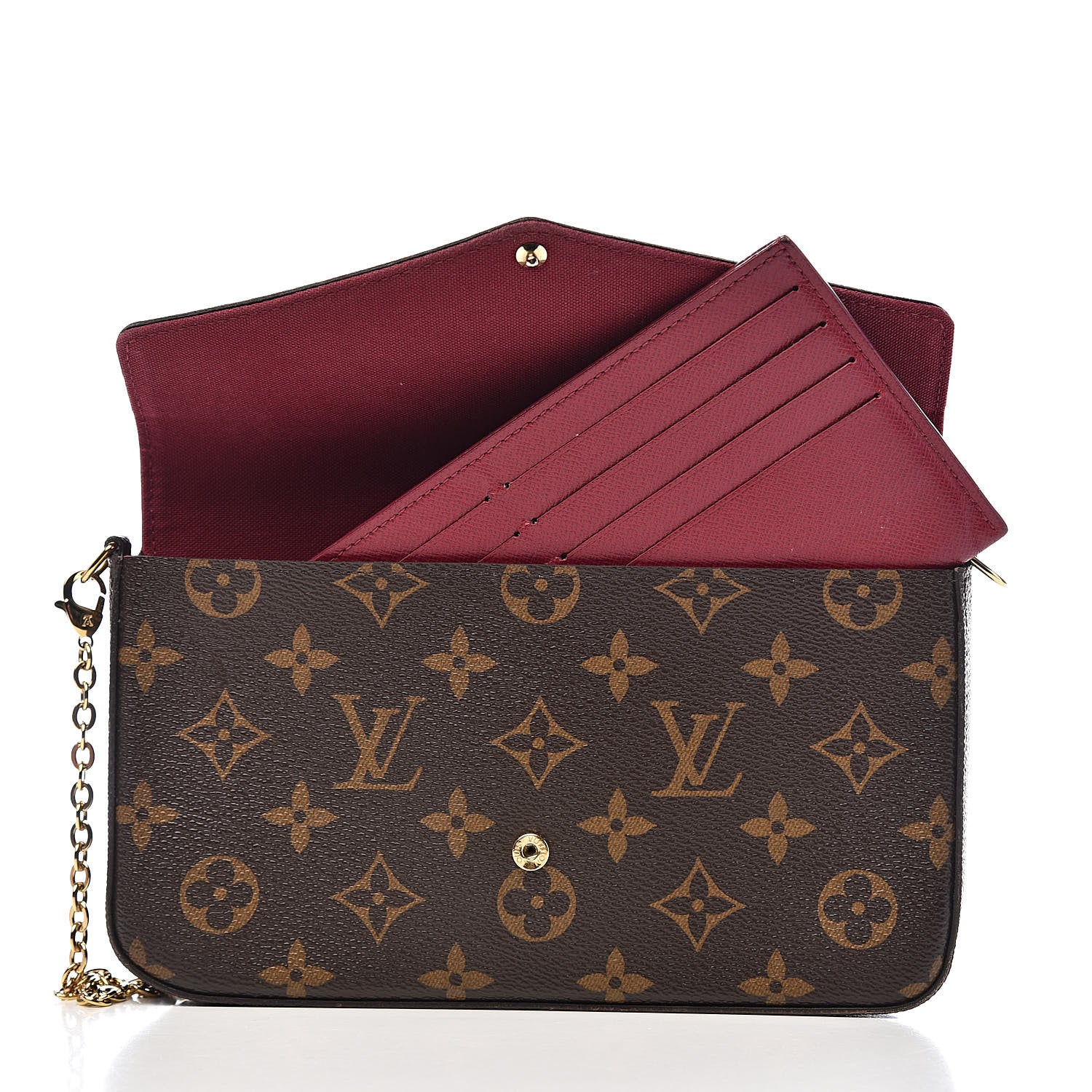 Louis Vuitton Monogram Pochette Felicie Chain Wallet Fuchsia 11 of 14