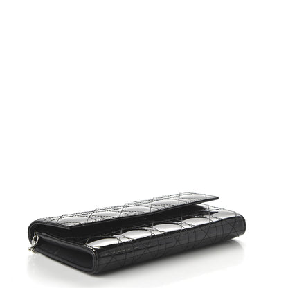 Christian Dior Patent Cannage Rendez-vous Chain Wallet Black 4 of 10