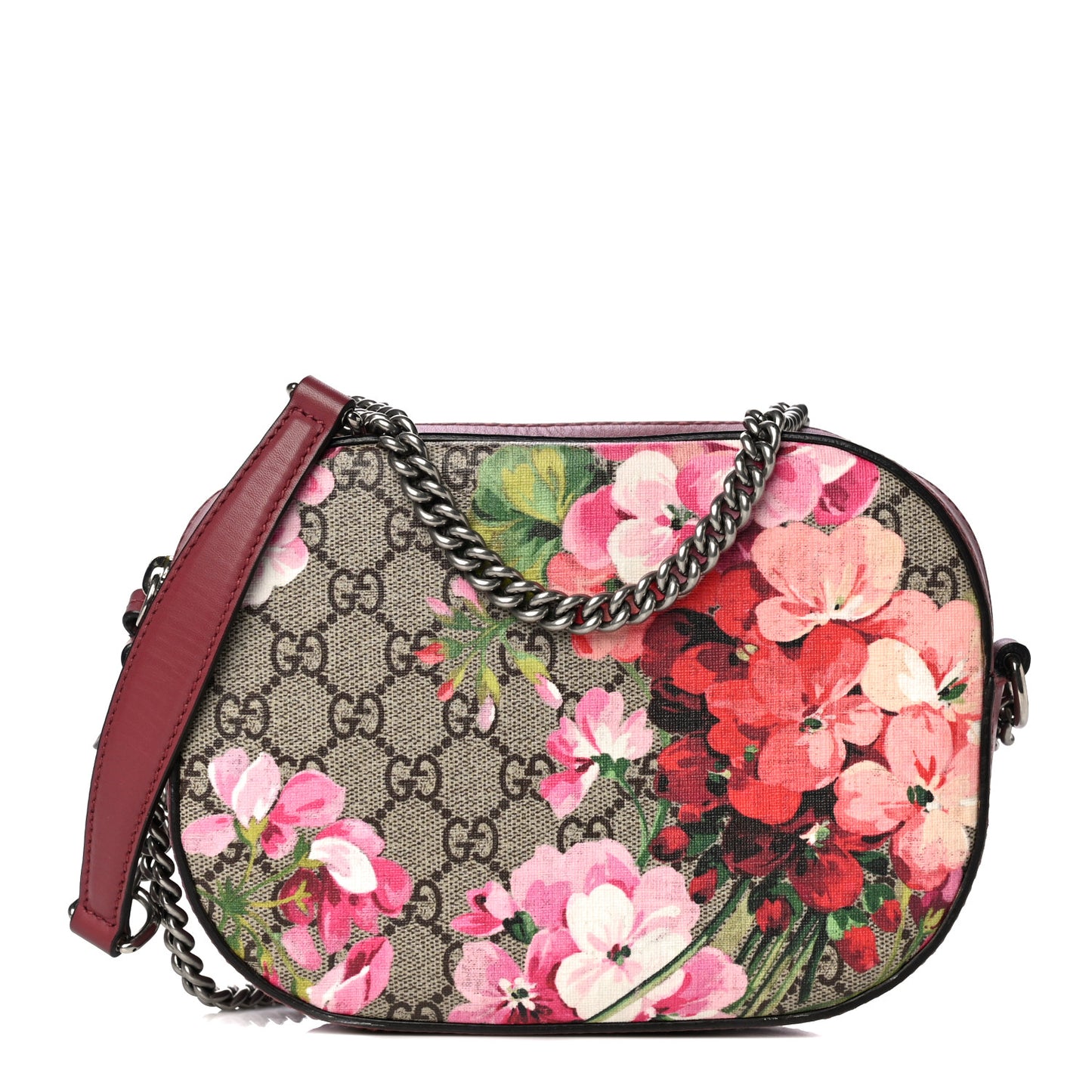 GG Supreme Monogram Blooms Mini Chain Shoulder Bag Beige Multicolor Dry Rose